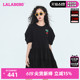 LALABOBO春夏新品潮流百搭字母A型针织短袖连衣身裙|LBCB-WLZY39