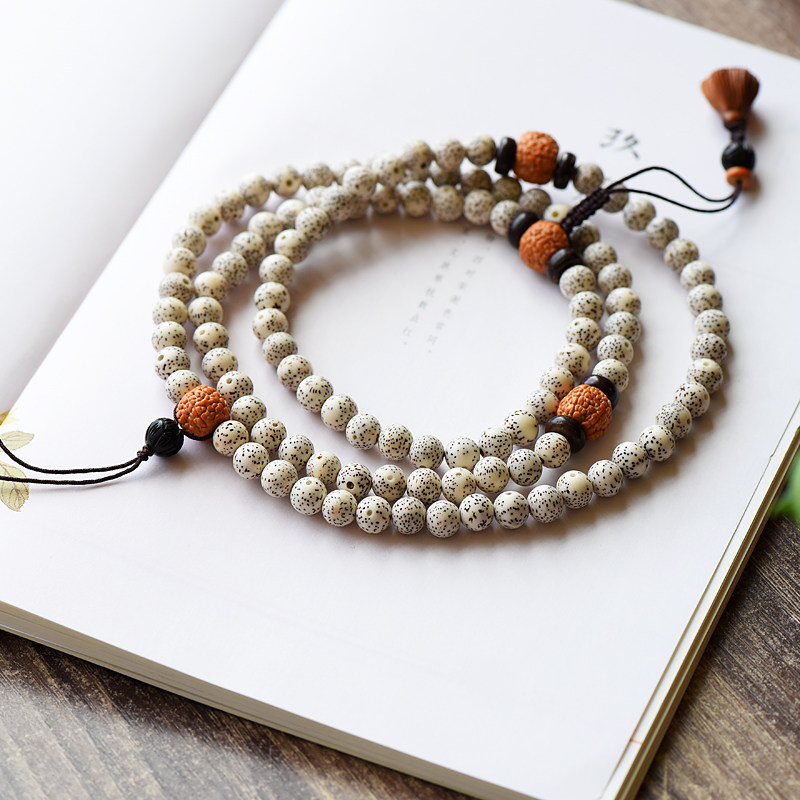 福敏星月菩提子108颗佛珠手串项链 正月情侣毛衣链男女同款手机链