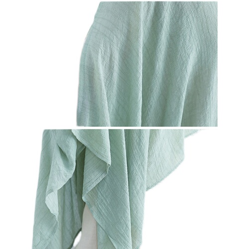 胖mm文艺复古棉麻丝百搭不规则大摆飘逸上衣防晒衣