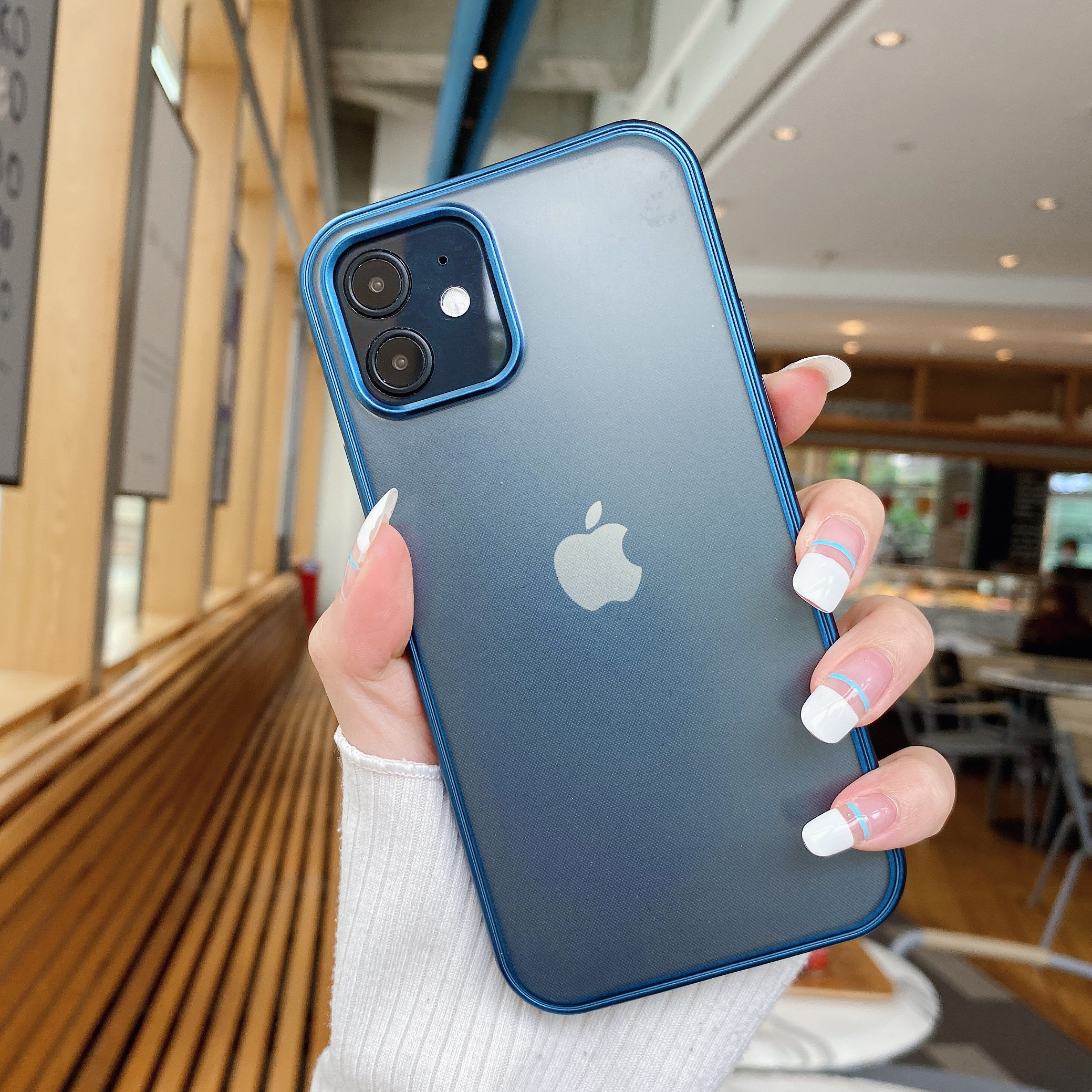 适用iphone12新款手机壳苹果12pro直边电镀软壳12max磨砂保护套