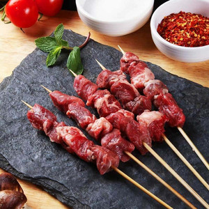 内蒙古牛肉肉串烧烤肉串新鲜食材半成品锡盟冷冻生串牛肉串40串