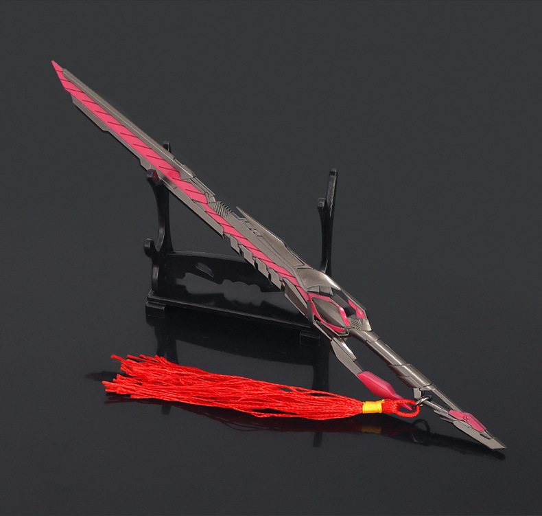 星空动漫周边罗峰九系血影战刀22cm全金属武器模型飞镖钥匙扣挂件