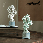 Yi II Taihu Stone Ceramics Rockery Ornament Chinese Zen Living Room Study Tea Room Entrance Decoration Stone