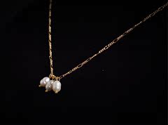 24k包金淡水珍珠简约锁骨链颈链女性配件饰品特价包邮手工制作