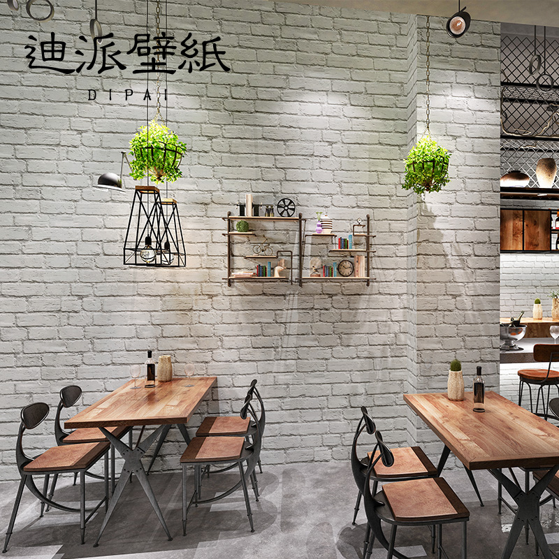 3D立体复古白色砖块砖纹砖头墙纸 奶茶店餐厅壁纸店铺装修非自粘在类目 家装主材, 墙纸, PVC墙纸中 - 来自Buy2taobao.com提供专业的淘宝代购服务