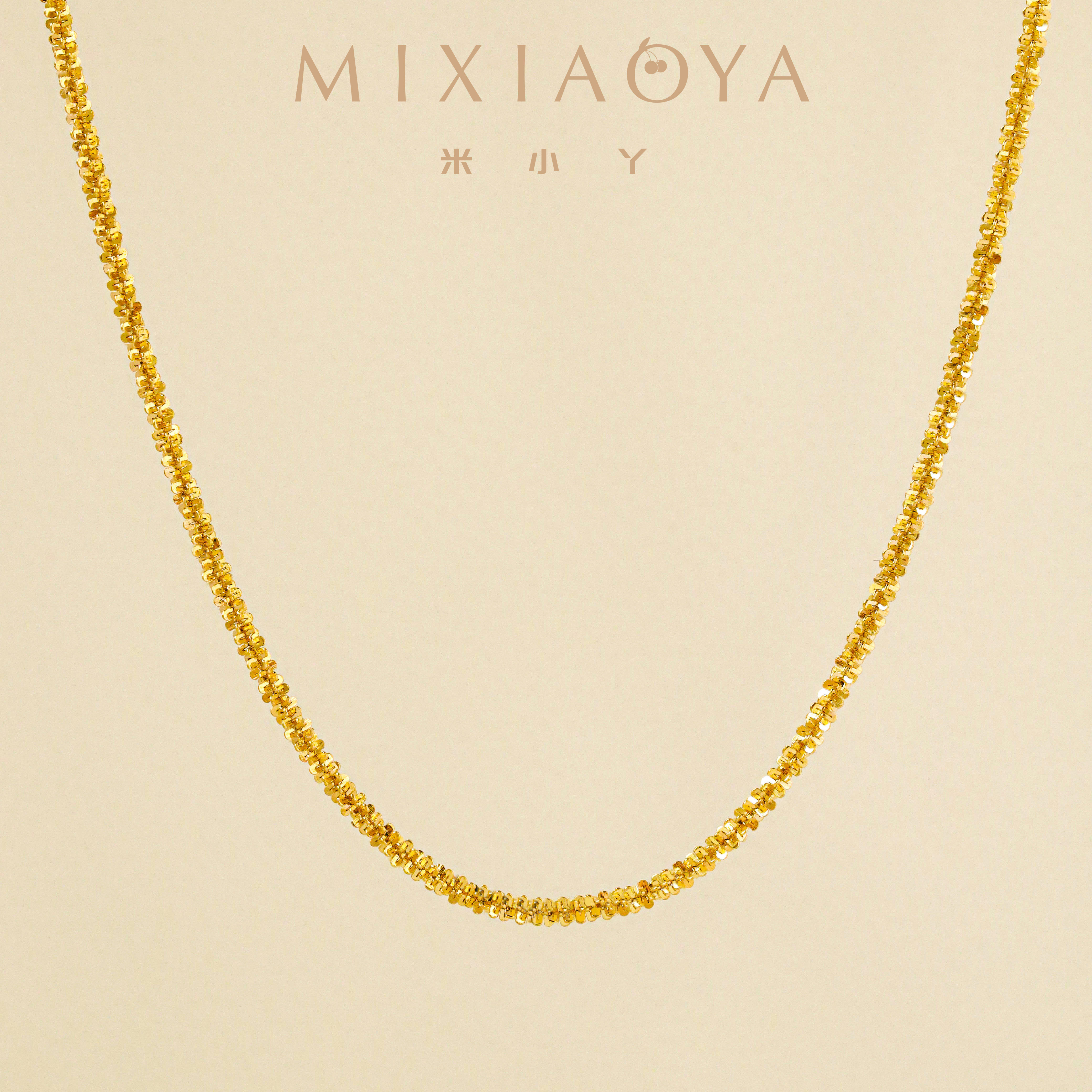 mixiaoya米小丫珠宝定制18k黄金宝宝牌搭配经典钻石肖邦十字项链