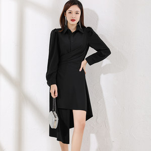 黑色ol通勤衬衫图片