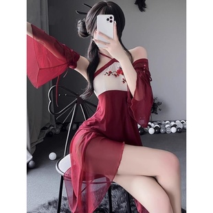 性感只为取悦自己 汉服女古装薄纱里衣玉兔精衣服cosplay女装睡衣