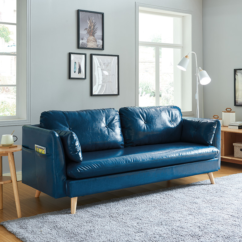 北欧皮沙发优质皮革小户型客厅休闲双三人后现代简约轻奢皮沙发