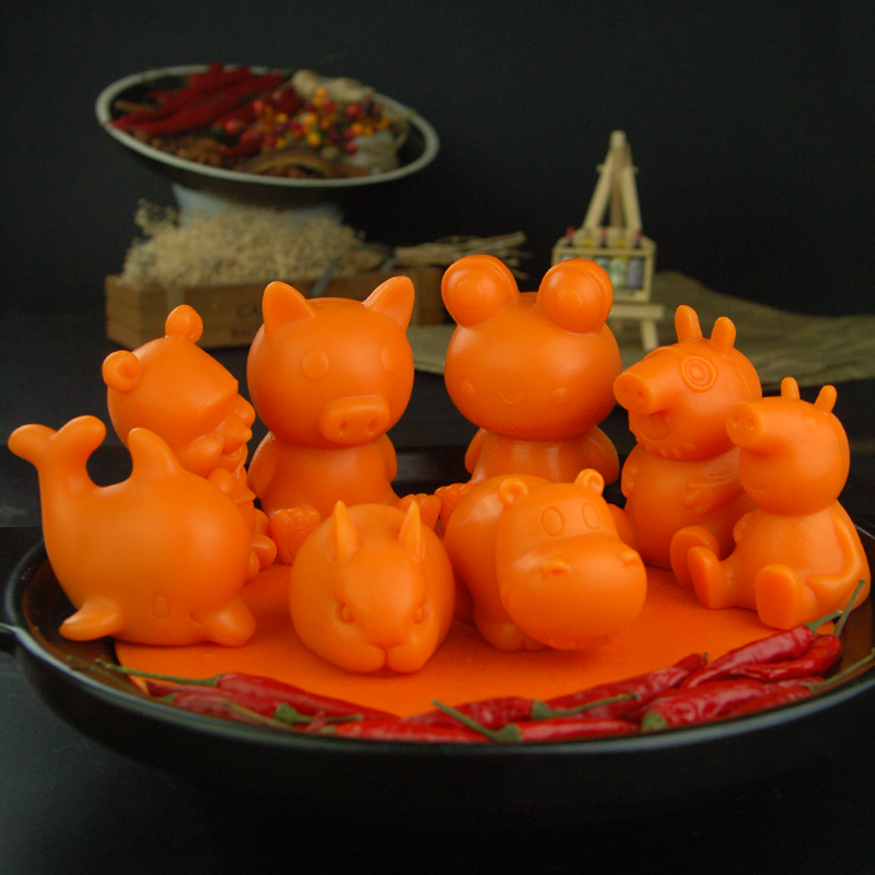 糖艺王国立体卡通红油磨具3D泰迪狗老油牛油火锅底料造型硅胶模具