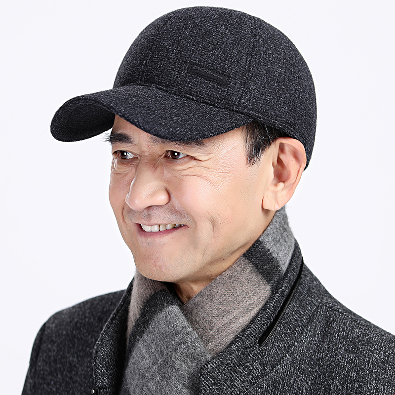中老年人帽子男士冬天棒球帽爷爷中年爸爸秋冬加厚保暖护耳鸭舌帽