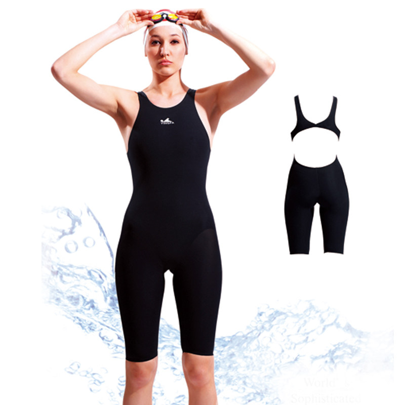 泳衣英发游泳衣专业游泳竞赛快速无缝连体五分连体泳衣