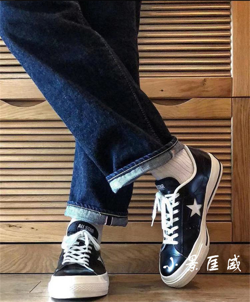 小景匡威Converse One Sta 低帮板鞋油皮漆皮165741C 165742C