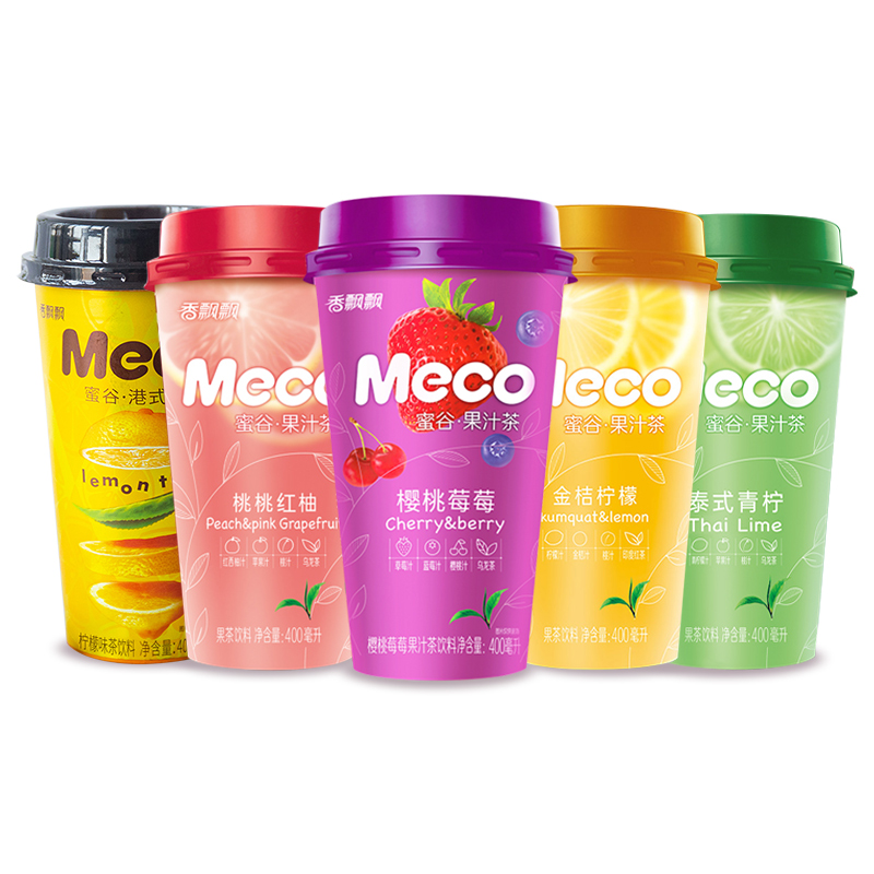 香飘飘meco蜜谷果汁茶饮料即饮品水果味真茶饮料整箱400ml*3杯装