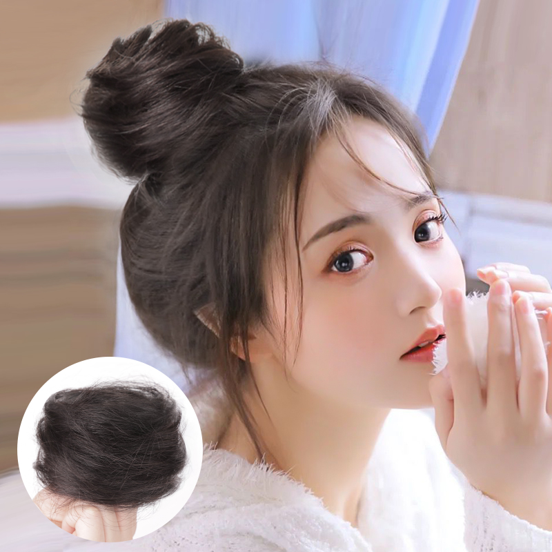 真发卷发圈丸子头假发女蓬松懒人发饰假发包盘发神器可爱花苞发髻