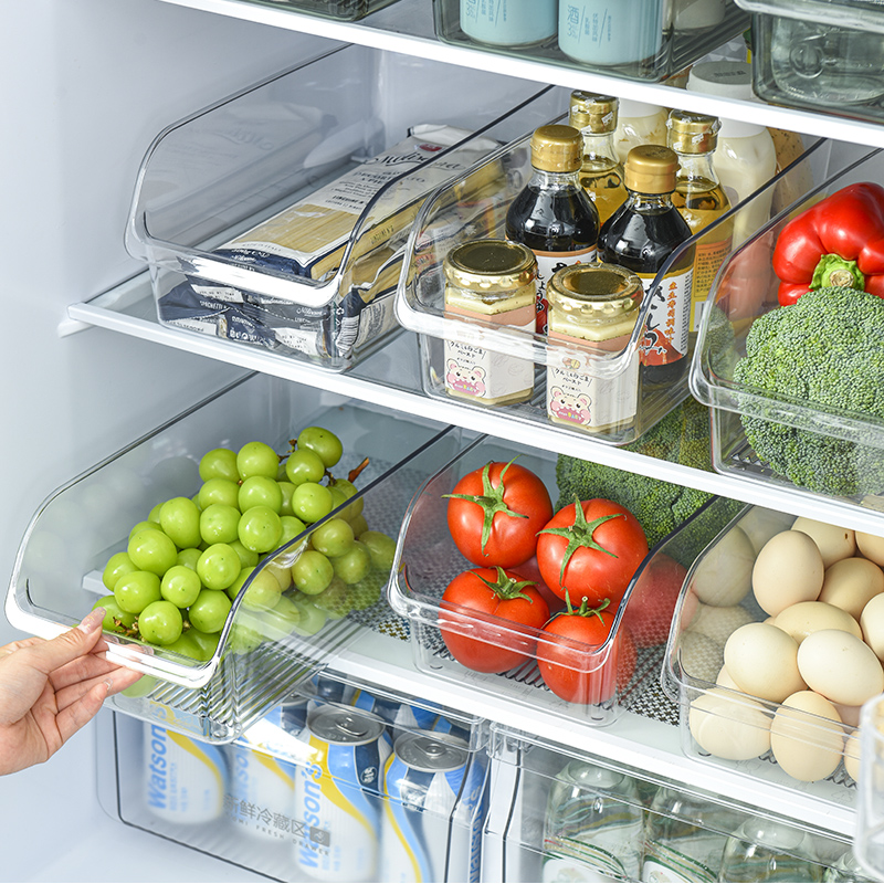塑料PET冰箱收纳盒食品级蔬菜水果整理盒冷藏冷冻储物盒饮料筐