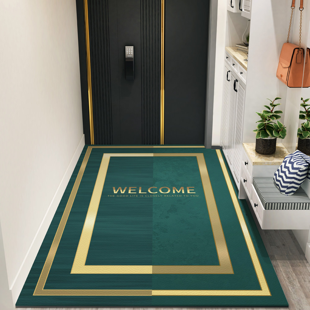 轻奢pvc皮革入户门地垫进门脚踏垫防滑门垫门口地毯玄关垫免洗
