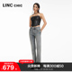 LINCCHIC金羽杰2024年夏季新品中高腰微喇复古牛仔裤女S242JE207Y