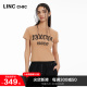 LINCCHIC金羽杰2024年春季新品摩登复古截短修身T恤女S241TS023Y