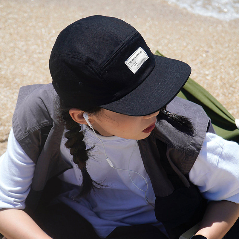 韩版百搭city boy嘻哈五片帽子平沿棒球帽潮牌街头男女滑板鸭舌帽