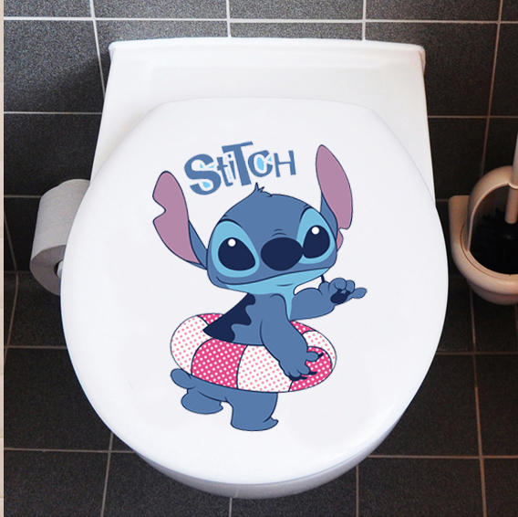 史迪奇创意搞笑可爱卡通墙装饰贴卫生间厕所坐便器防水马桶盖贴画