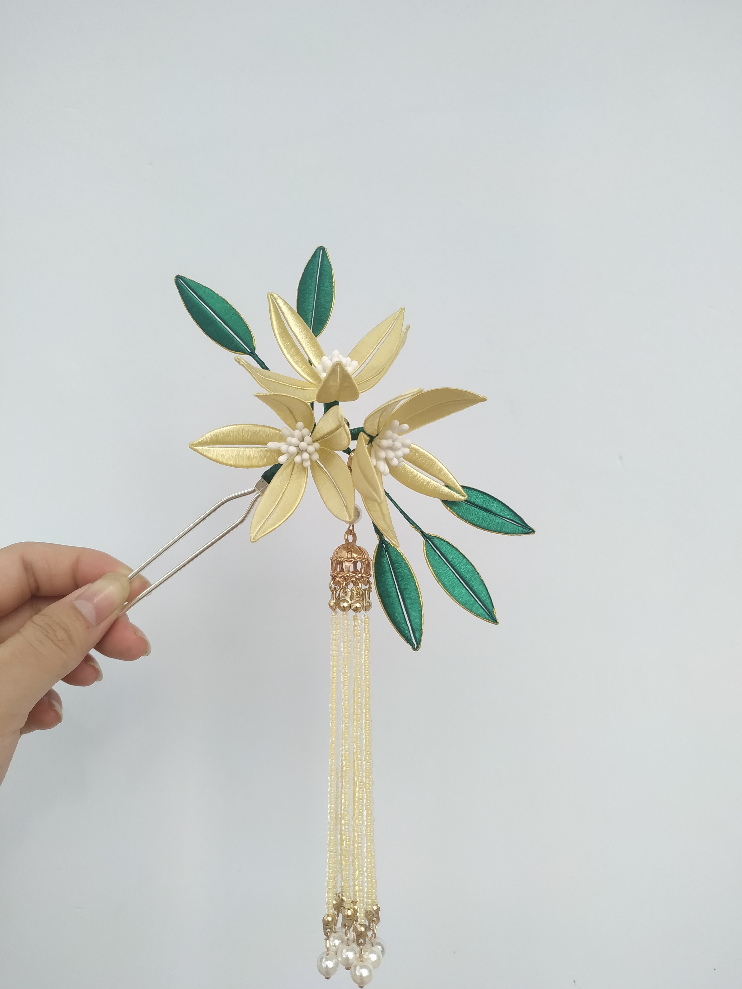 发簪簪禾桃花缠花成品手工手工制制作包邮古风发饰