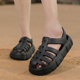 罗马凉鞋女款夏季2023年新款厚底洞洞鞋女士外穿防滑沙滩包头拖鞋