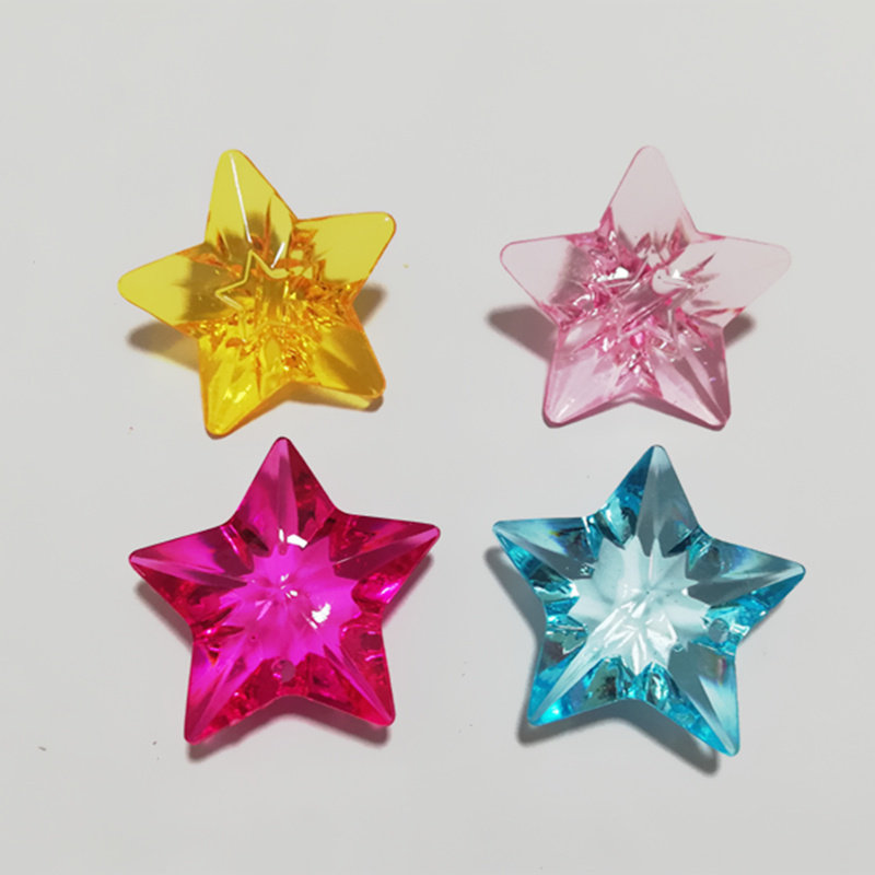 闪亮星星宝石亚克力彩色透明装饰挂件儿童过家家识物道具宝藏玩具