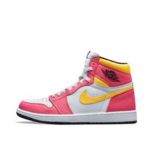 球鞋家 air jordan   aj1白黄粉亡灵节高帮篮球鞋 555088-603