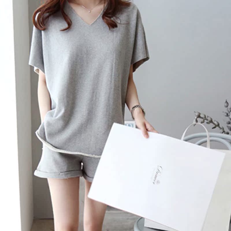 Big size dress 2019 new pattern Summer wear V-neck Loose T-shirt Casual shorts Sportswear suit Pyjamas Two piece setin the Women's clothing/Boutique , T-shirt category - from Buy2taobao.com to provide professional Taobao agent buy service