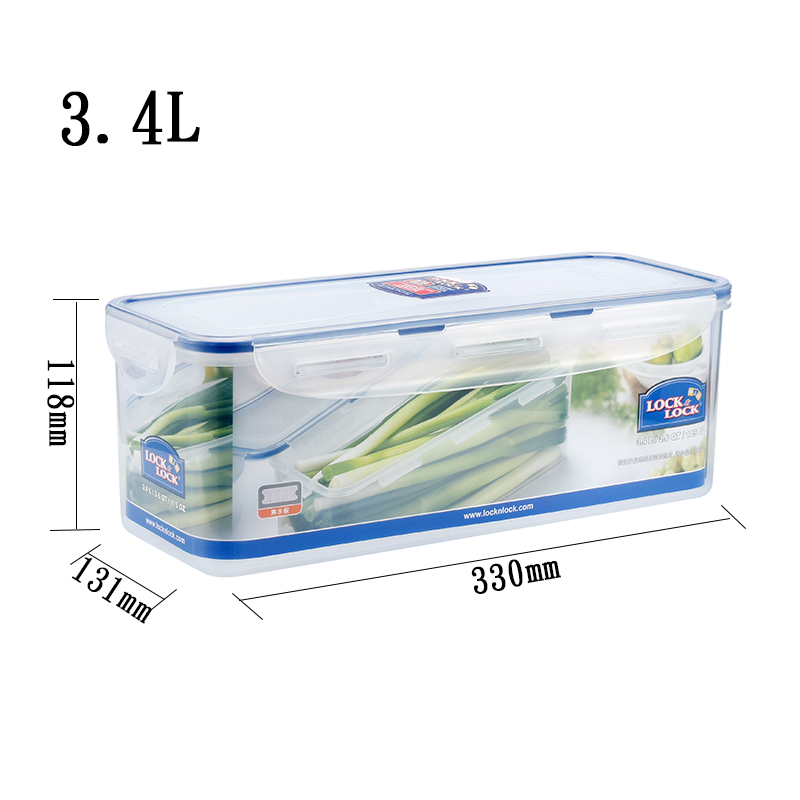 乐扣乐扣长方形塑料保鲜盒大容量冰箱收纳盒筷子盒面条盒带沥水板