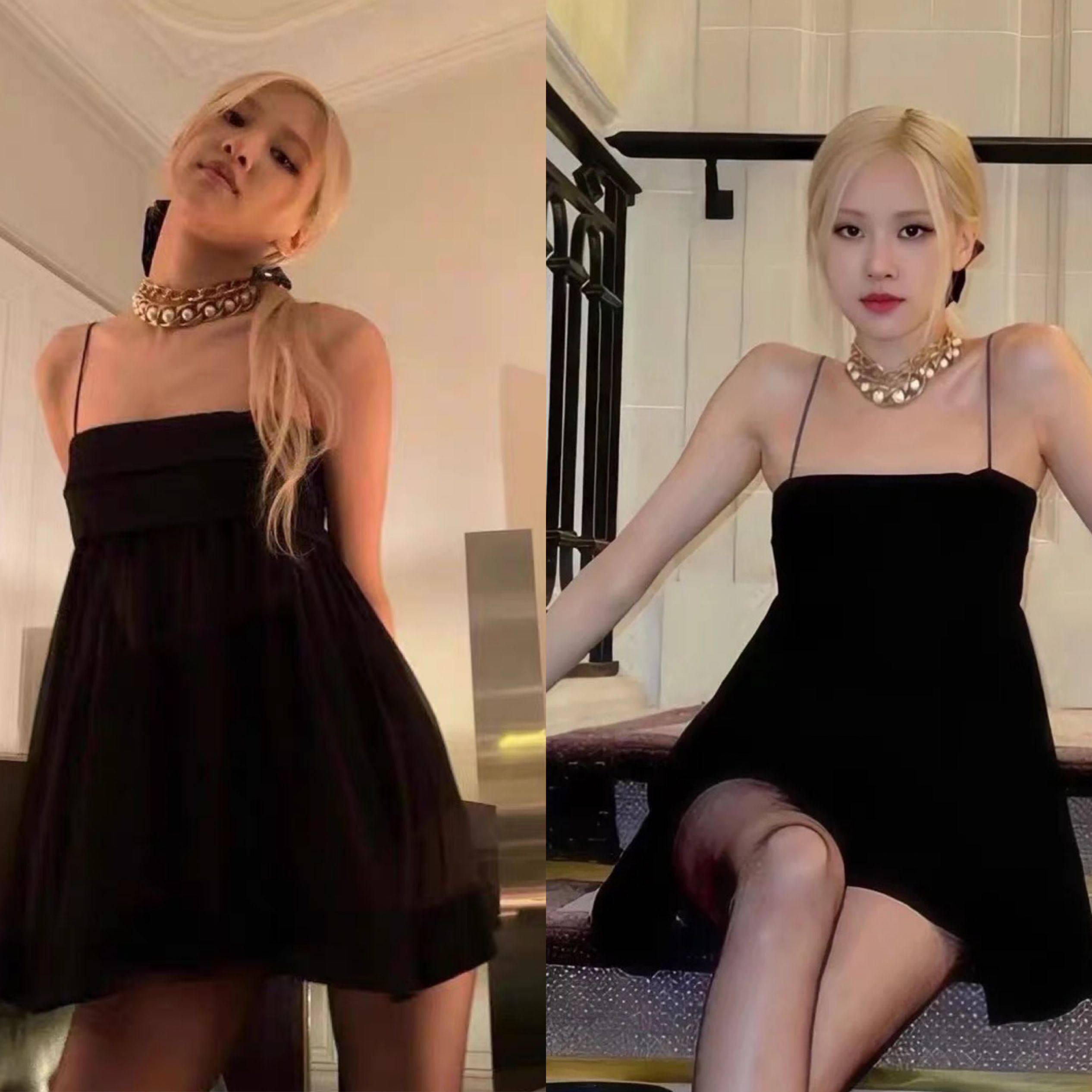 rose朴彩英同款吊带连衣裙质感高级惊艳纯欲春装2022年新款女夏季