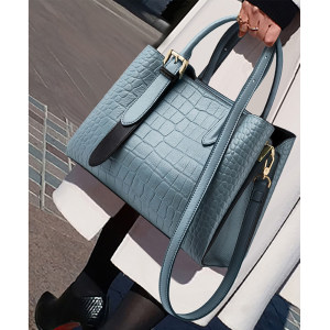 鳄鱼纹女士手拎包图片