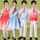 六一儿童合唱演出服中小学生爱国朗诵比赛表演服中国风蓝色礼服夏