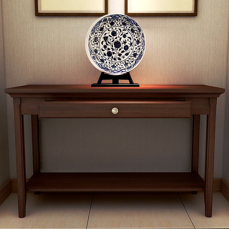 美朴生活新中式玄关桌全实木玄关柜玄关台条案条几窄桌靠墙桌子