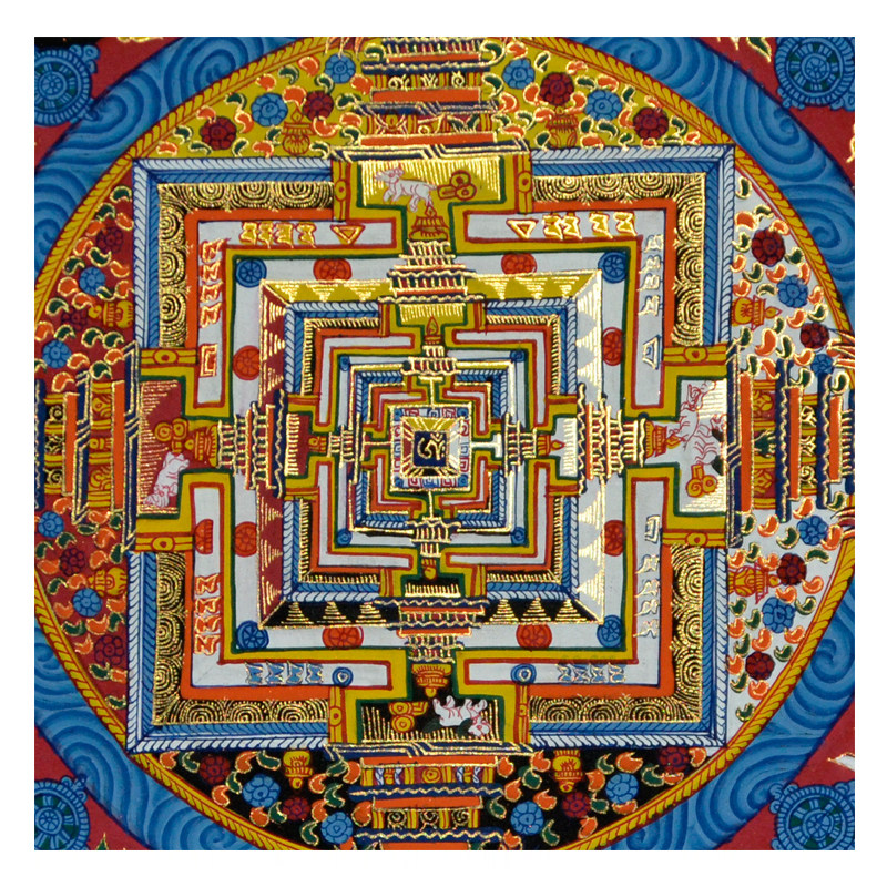 (尼泊尔)prem lama《时轮金刚》招财坛城一唐卡画师