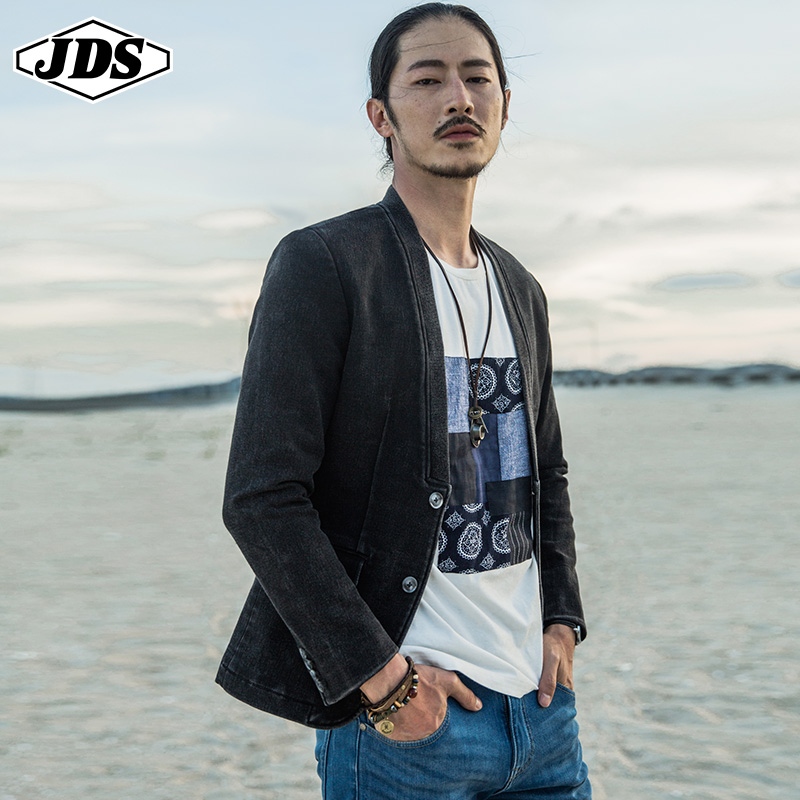 Spring and summer new pattern men's wear knitting cowboy suit coat man Youth Retro Elastic force Jacket leisure time Small suitin the Men's clothing, Suits category - from Buy2taobao.com to provide professional Taobao agent buy service