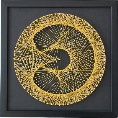 立体构成作品抽象几何图形钉子绕线画成品毛线缠绕画手工装饰画