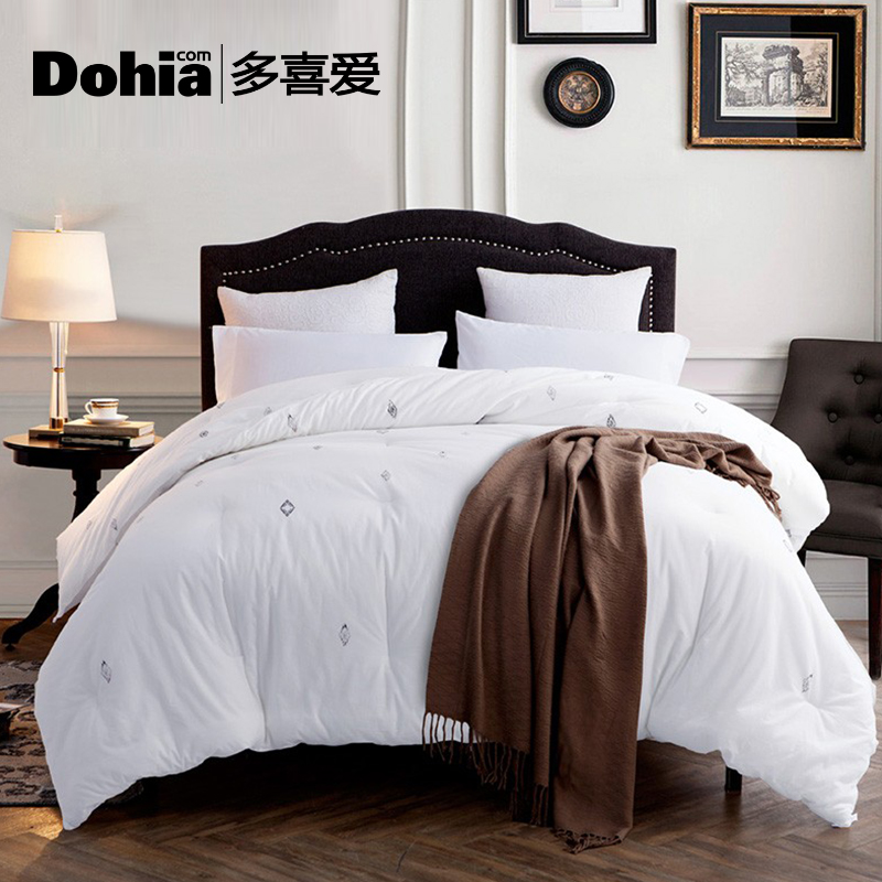 多喜爱家纺冬季舒适全棉保暖加厚被子纯棉水洗印花单双人被芯