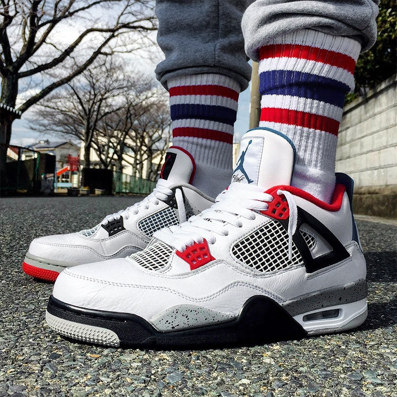 aj4白水泥男鞋_nike air jordan 4 what the aj4红蓝鸳鸯白水泥篮球鞋