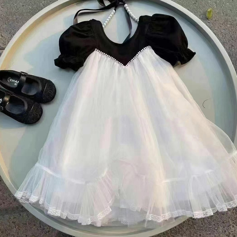 女童公主裙夏装新款小女孩洋气裙子儿童礼服连衣裙宝宝泡泡袖长裙