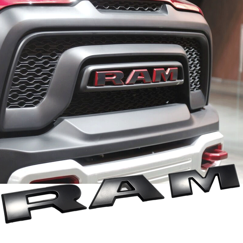 适用于道奇RAM 1500 DT前中网RAM车标 汽车改装标字母车贴Limited