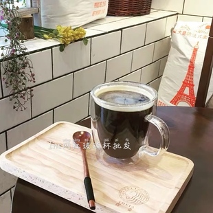 ins网红餐厅咖啡杯拿铁杯耐热双层玻璃杯牛奶杯饮料杯冷饮杯水杯