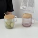 简约条纹马克杯ins风带把玻璃茶杯冰美式咖啡杯早餐牛奶杯果汁杯