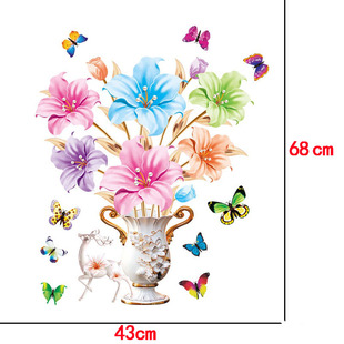 3D立体仿真花朵玄关大号墙贴客厅墙壁装饰品浪漫卧室贴纸墙面贴画