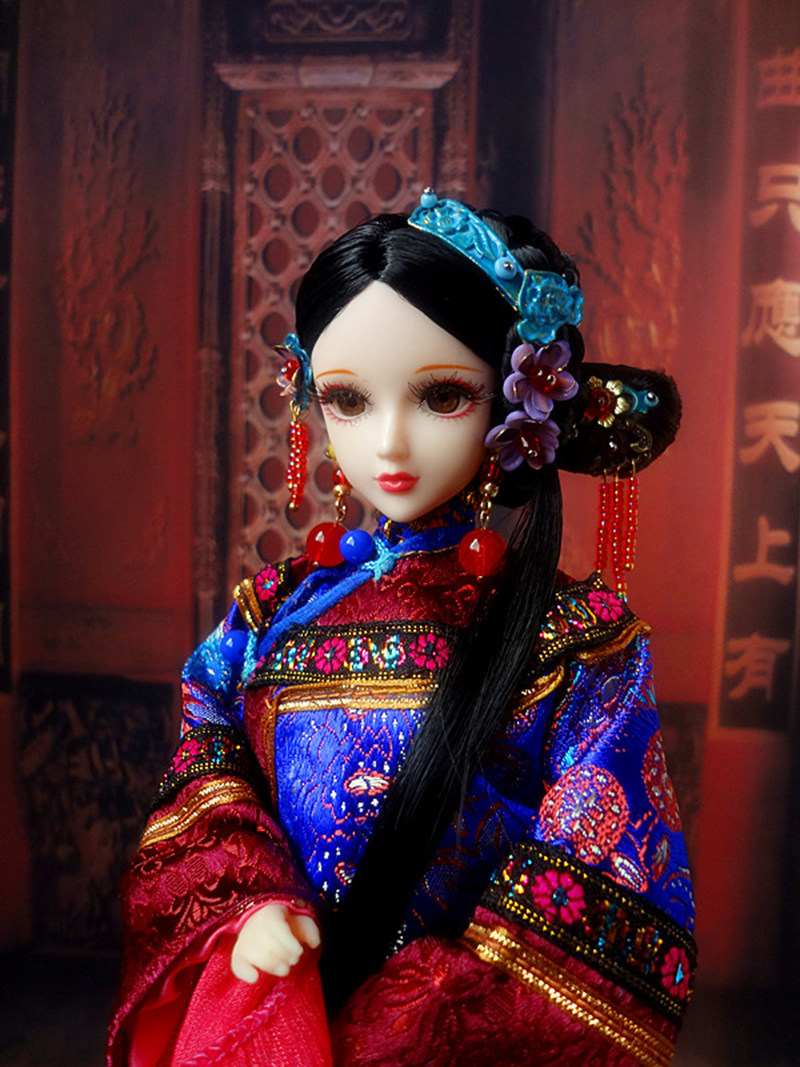 中国风古装娃娃清朝美女人偶小家碧玉娃娃6分娃女孩玩具收藏