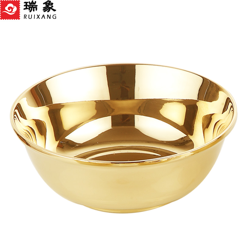 瑞象8英寸纯铜碗家用加厚铜碗铜餐具大汤碗吃面碗饭碗金盆金饭碗