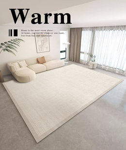 奶油风地毯客厅2024新款冬季轻奢高级感沙发地垫卧室防水免洗可擦