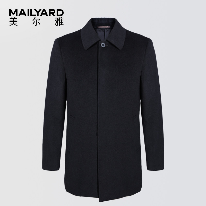 mailyard/美尔雅大衣 羊毛商务男士中长款秋冬呢子外套 117