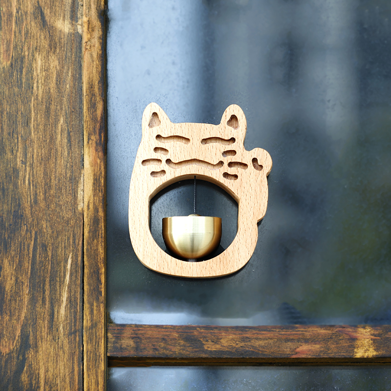 门铃铃铛门挂吸门式纯铜撞铃日式开门磁吸装饰入户进门提醒风铃